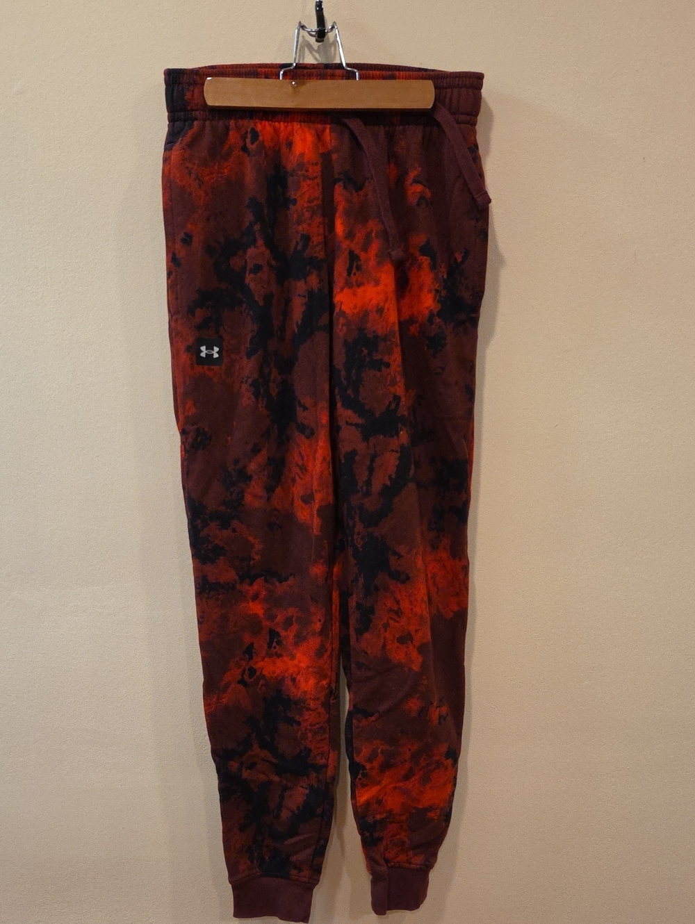 Under Armour Red & Black Tie-Dye Athletic Joggers